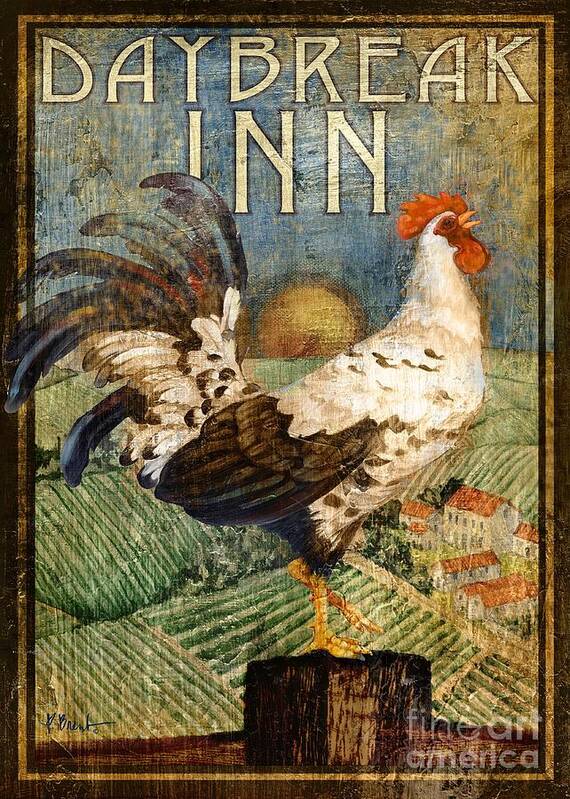 Rooster Poster featuring the painting Rooster Signs 1 by Paul Brent