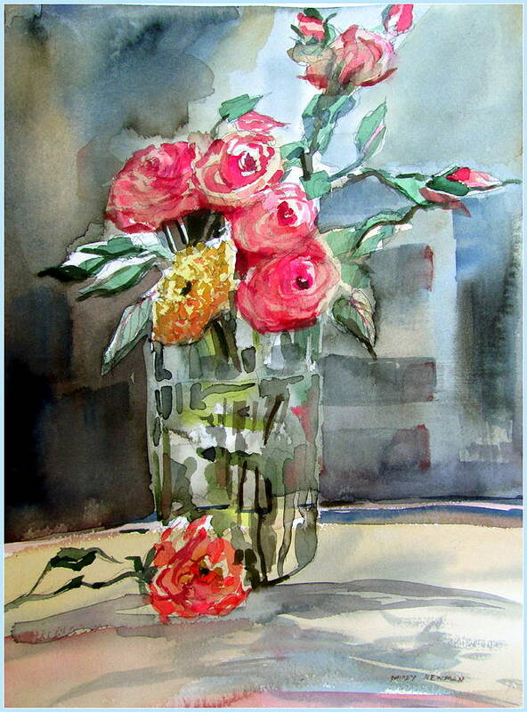 Roses Poster featuring the painting Roses for Manet by Mindy Newman