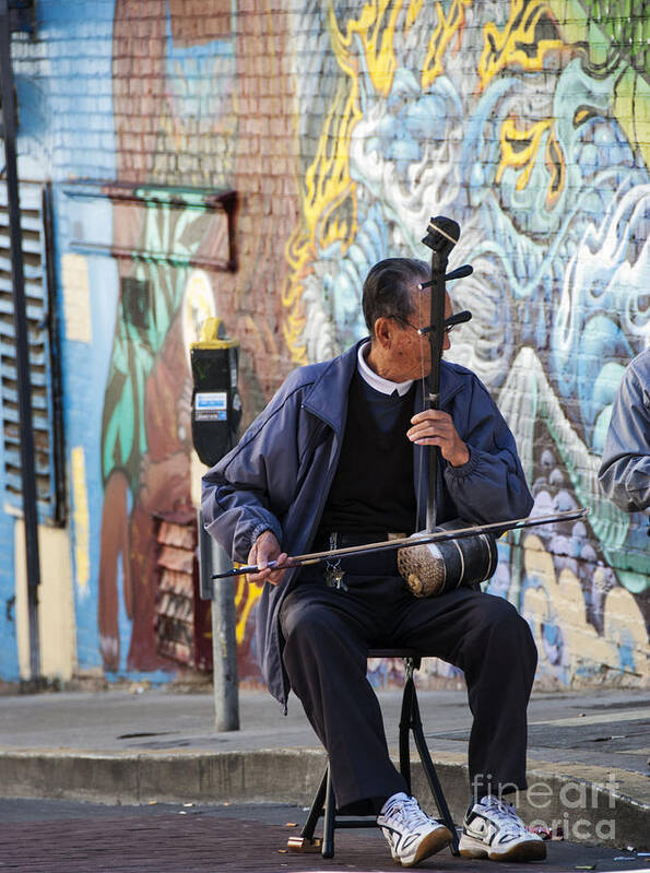 California Poster featuring the photograph San Francisco Street Musician by Juli Scalzi