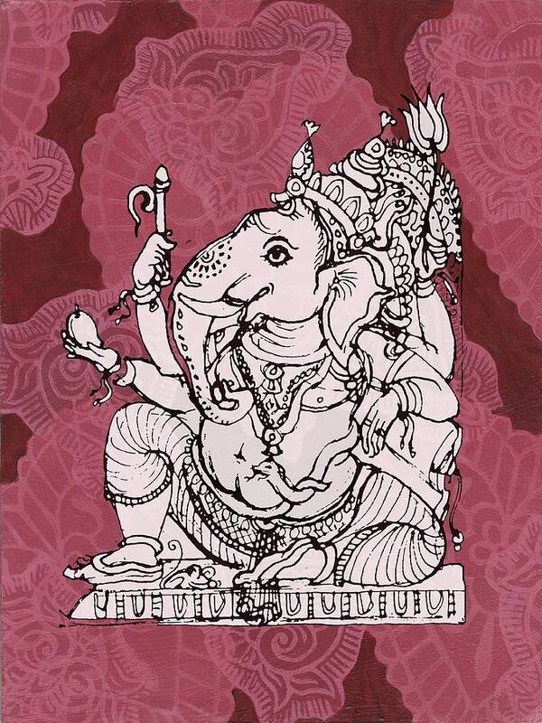  Poster featuring the mixed media Seated Ganesha by Jennifer Mazzucco
