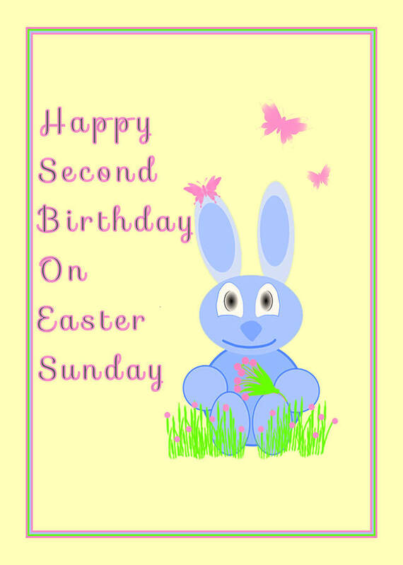 Easter Poster featuring the mixed media Second Birthday on Easter by Rosalie Scanlon