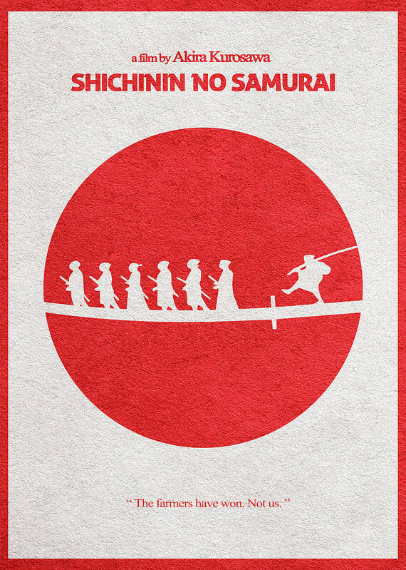 Seven Samurai Poster featuring the digital art Seven Samurai by Inspirowl Design
