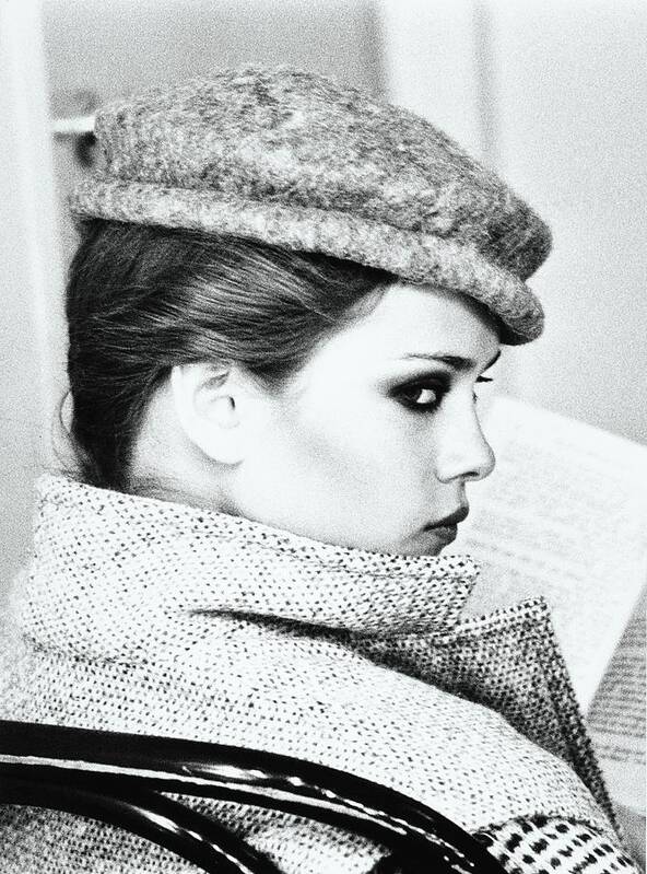 Accessories Poster featuring the photograph Shaun Casey Wearing A Claude Montana Cap by Arthur Elgort