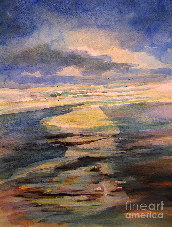 Art Poster featuring the painting Shoreline sunrise 11-9-14 by Julianne Felton