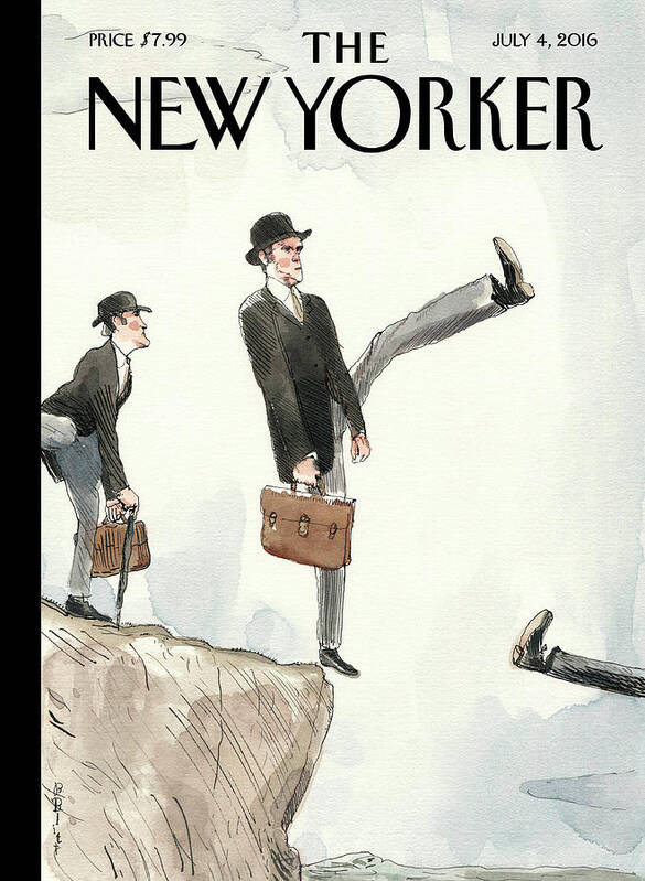 Silly Walk Off A Cliff Poster featuring the painting Silly Walk Off A Cliff by Barry Blitt