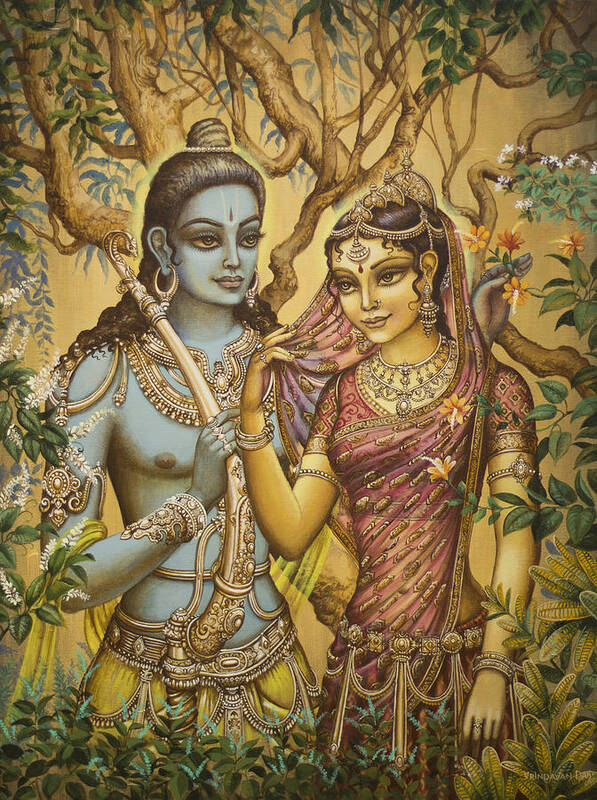 Sita Poster featuring the painting Sita and Ram by Vrindavan Das