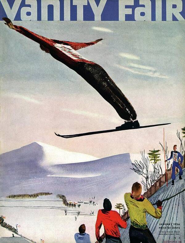 Illustration Poster featuring the photograph Ski Jump on Vanity Fair Cover by Deyneka