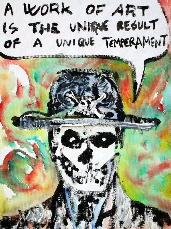 Skull Poster featuring the painting SKULL quoting OSCAR WILDE.1 by Fabrizio Cassetta