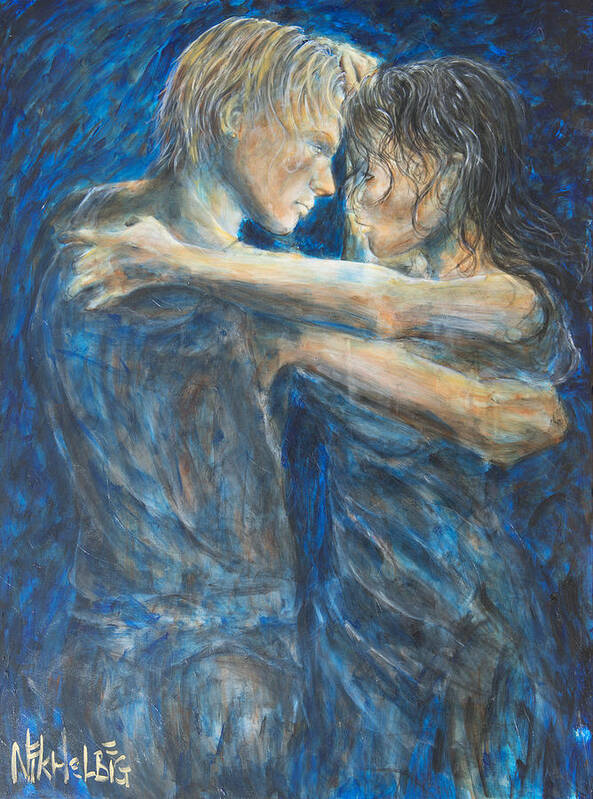 Slow Dancing Poster featuring the painting Slow Dancing IV by Nik Helbig