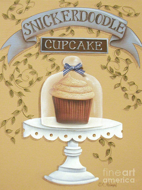 Art Poster featuring the painting Snickerdoodle Cupcake by Catherine Holman