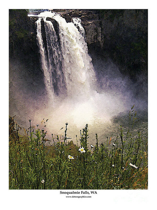 Water Fall Poster featuring the photograph Snoqualmie Falls WA. by Kenneth De Tore
