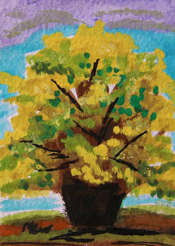 Spring Poster featuring the painting Spring Forsythia by Mary Carol Williams
