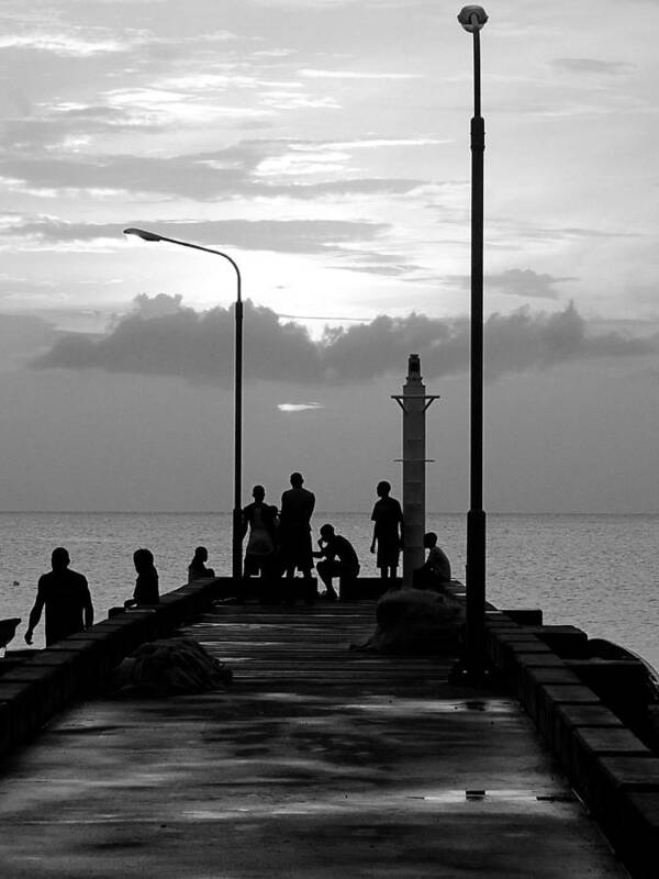 Black And White Poster featuring the photograph St Lucia Anse La Raye 01 by JustJeffAz Photography