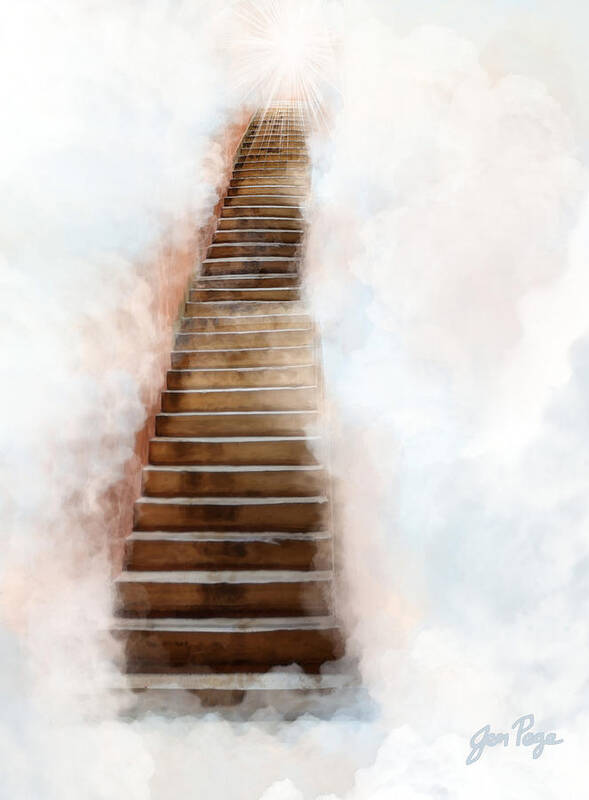 Stair Way To Heaven Poster featuring the digital art Stair Way to Heaven by Jennifer Page