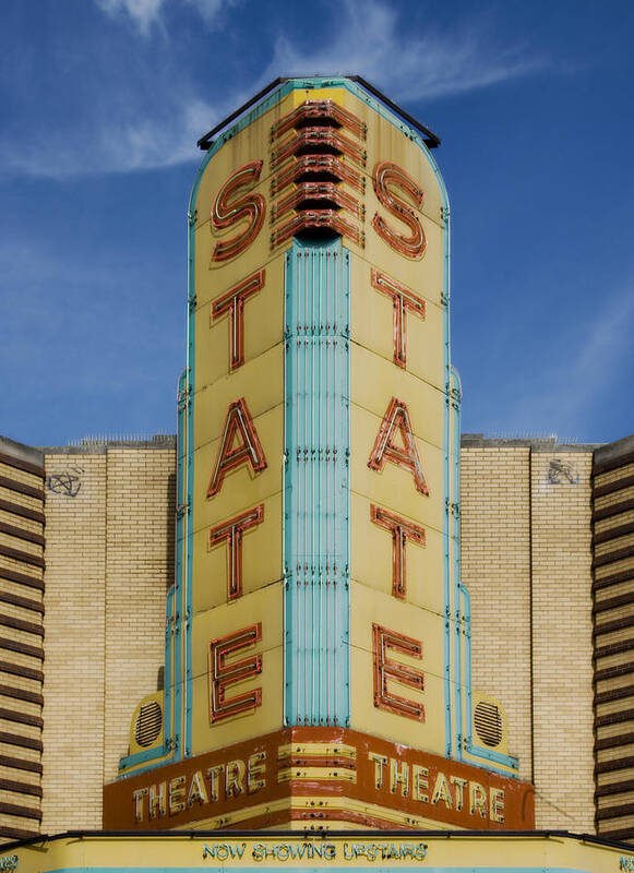 Marquis Poster featuring the photograph State Theatre by John Gusky
