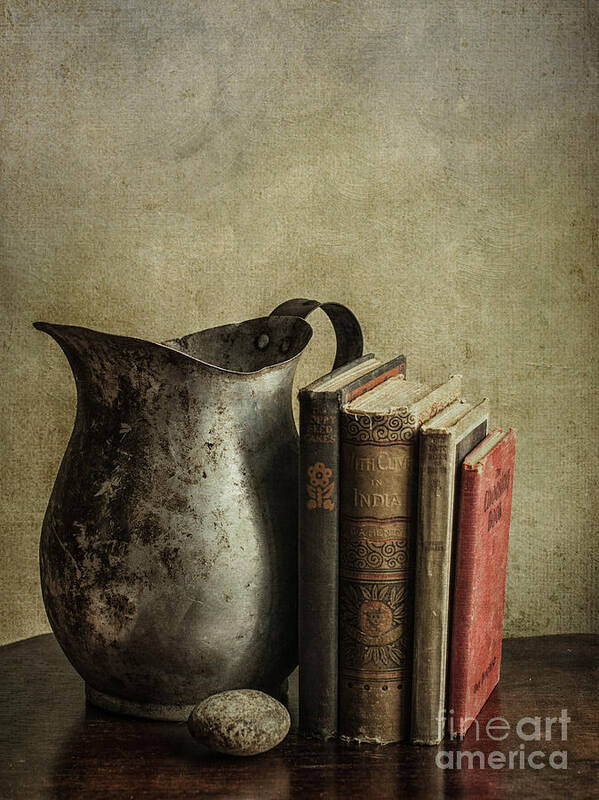Books Poster featuring the photograph Still Life with Pitcher by Terry Rowe