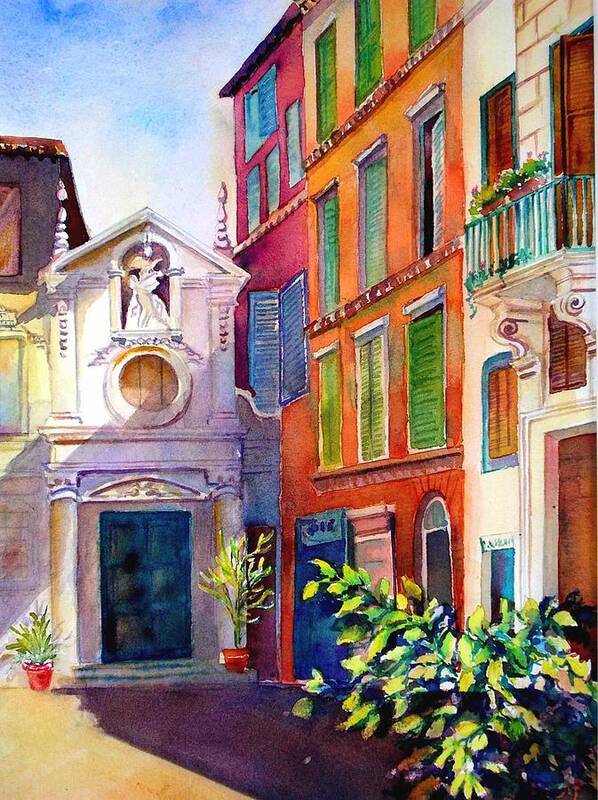 Europe Poster featuring the painting Street in Rome by Betty M M Wong