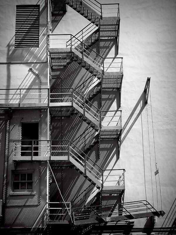 Fire Poster featuring the photograph Study of lines and shadows by Rudy Umans