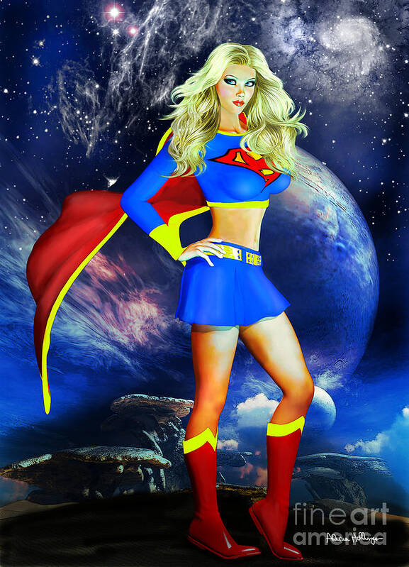 Supergirl Poster featuring the digital art Supergirl by Alicia Hollinger