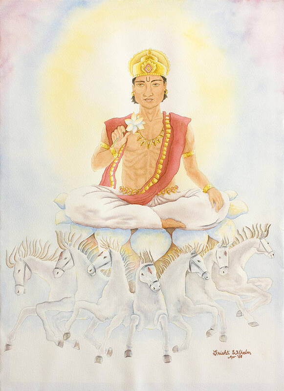 Vedic Astrology Poster featuring the painting Surya the Sun by Srishti Wilhelm