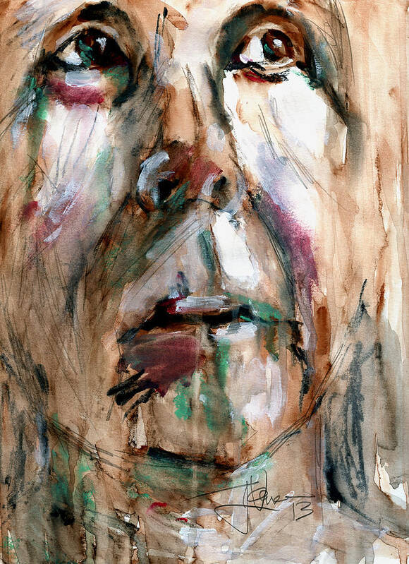 Face Poster featuring the mixed media Suzy by Jim Vance