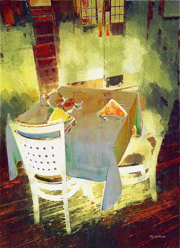 Cafe Poster featuring the painting Table at the Fauve Cafe by RC DeWinter