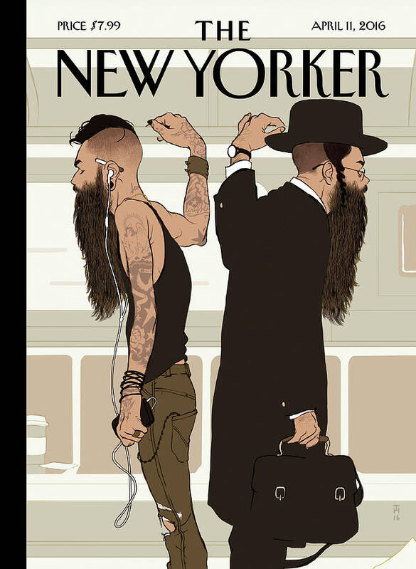 Jewish Poster featuring the painting Take The L Train by Tomer Hanuka