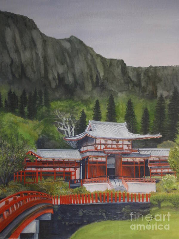 Landscape Poster featuring the painting Temple of Equality by Suzette Kallen