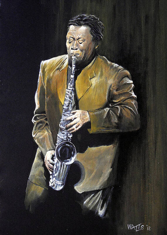 E Street Band Poster featuring the painting The Big Man - Clarence Clemons by William Walts
