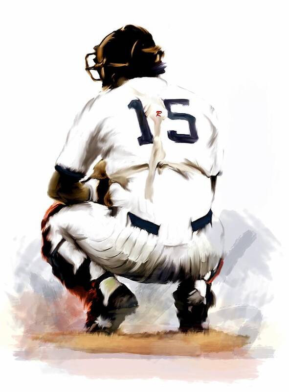 Thurman Munson Paintings David Pucciarelli Iconic Images Art Gallery 414 Main Street Boonton Nj Poster featuring the painting The Captain Thurman Munson by Iconic Images Art Gallery David Pucciarelli