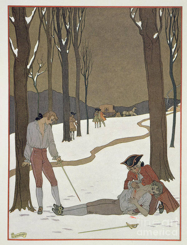 Dangerous Liaisons Poster featuring the painting The Duel between Valmont and Danceny by Georges Barbier