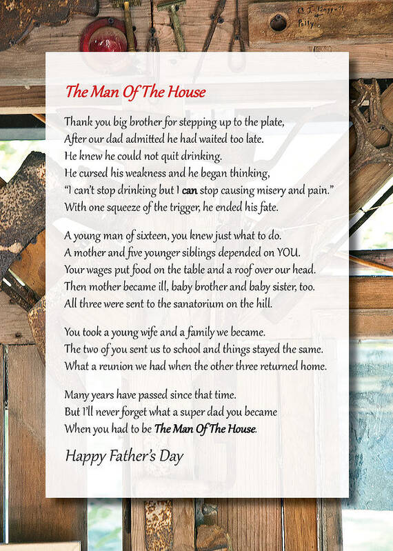 Father's Day Poster featuring the digital art The Man Of The House by Lena Wilhite
