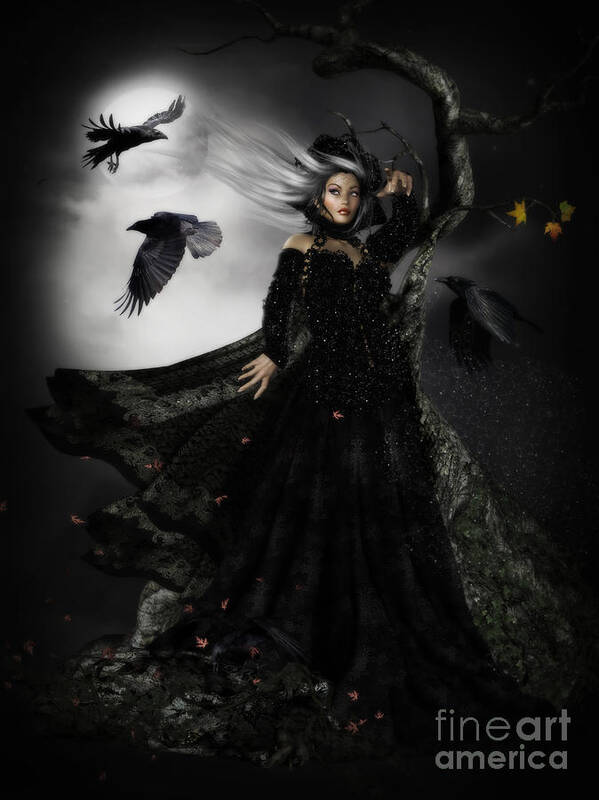 Raven Poster featuring the digital art The Messengers by Shanina Conway