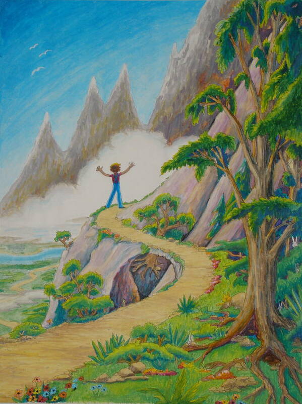 Mountains Poster featuring the painting The Path by Matt Konar