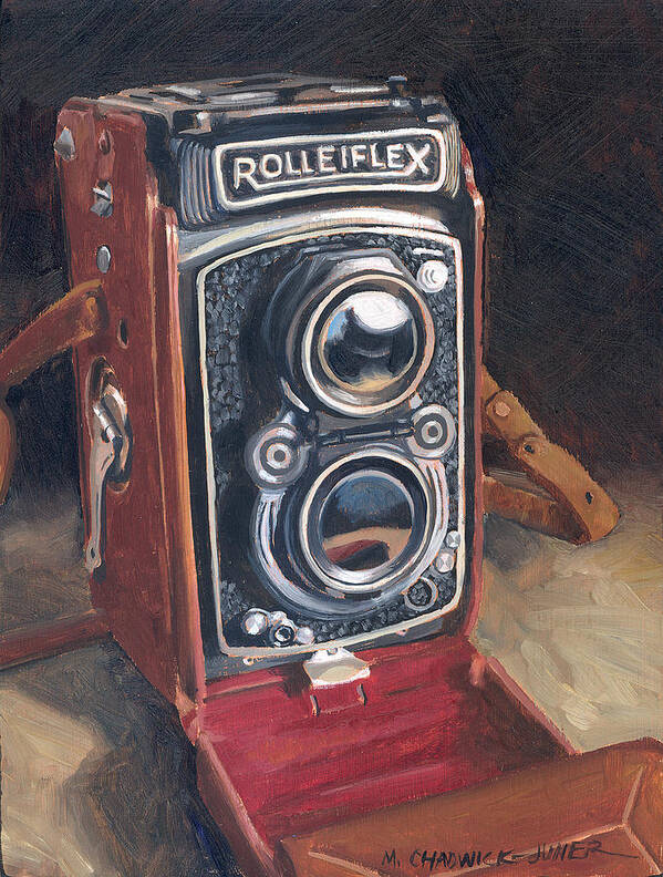 Antique Poster featuring the painting The Rolleiflex by Marguerite Chadwick-Juner