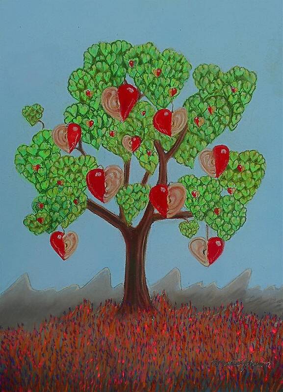 Fruit Tree Poster featuring the mixed media The Speaking Tree by R Neville Johnston