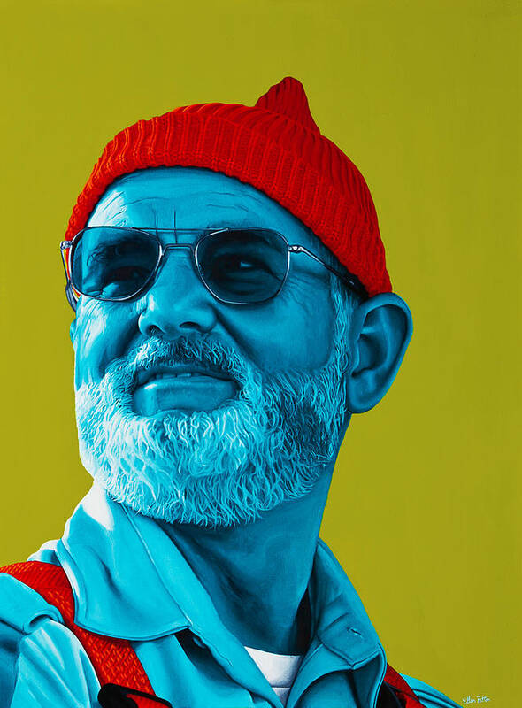  Poster featuring the painting The Zissou- background edit by Ellen Patton