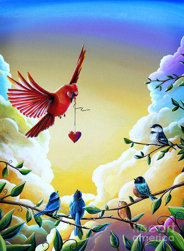 Cardinal Poster featuring the painting This Heart Of Mine by Cindy Thornton