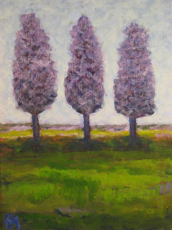 Trees Poster featuring the painting Those Trees I Always See in Purple by Edy Ottesen