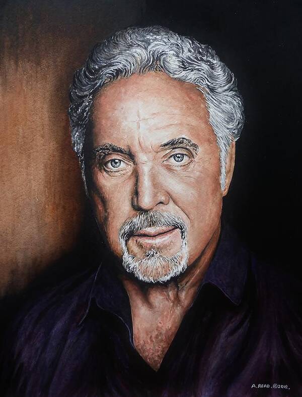 Tom Jones Poster featuring the painting Tom Jones The Voice by Andrew Read