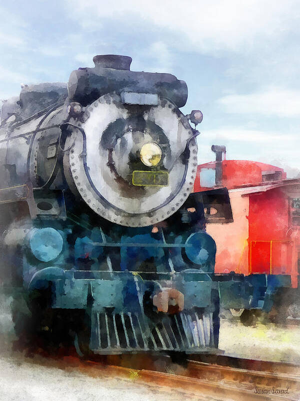 Trains Poster featuring the photograph Train - Locomotive and Caboose by Susan Savad