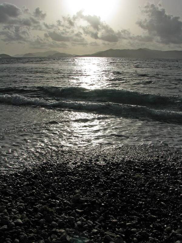 Sapphire Beach Poster featuring the photograph Tropical Mornings - Silhouettes 05 by Pamela Critchlow