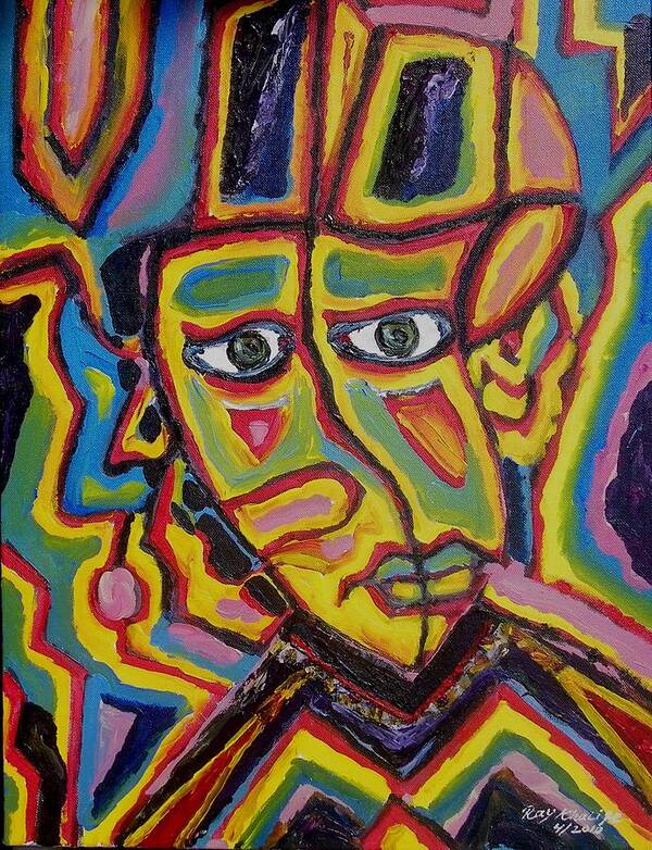 Semi Abstract Poster featuring the painting Twisted head of a contessa by Ray Khalife