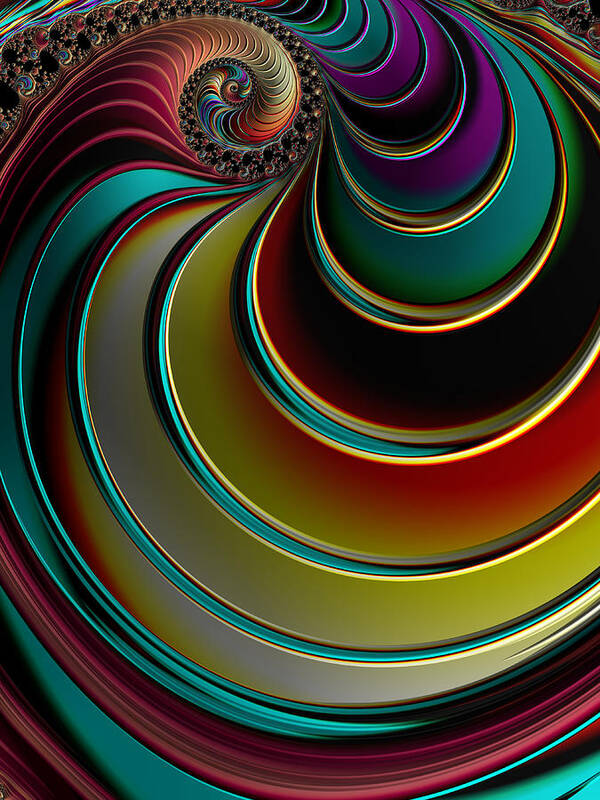 Digital Art Poster featuring the digital art Twisting Rainbow by Amanda Moore