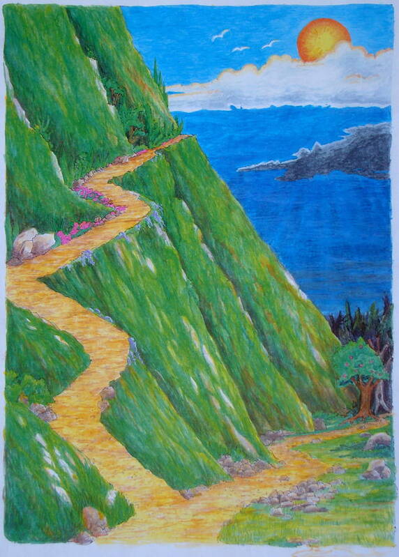 Path Poster featuring the painting Two Paths by Matt Konar