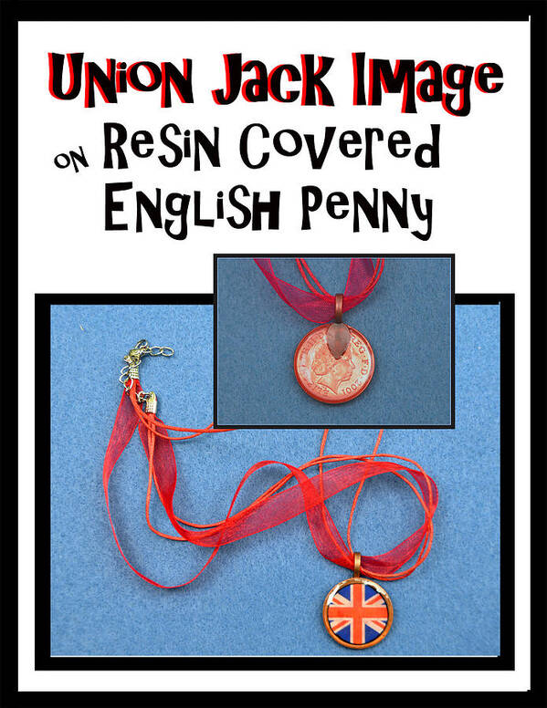 Union Jack Poster featuring the jewelry Union Jack Pendant on English Copper Penny by Carla Parris
