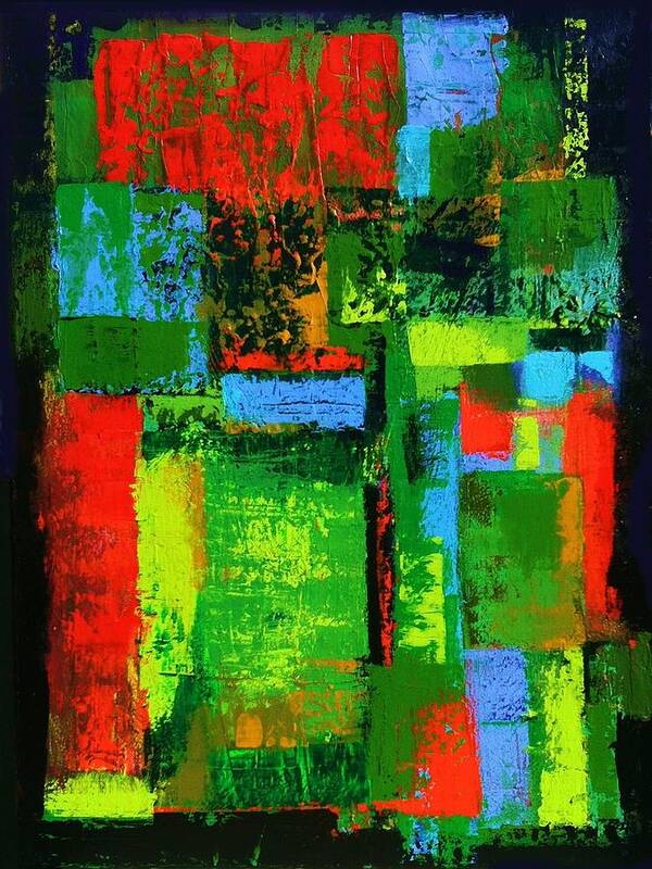 Abstract Poster featuring the painting Untitled Green by Elizabeth Bogard