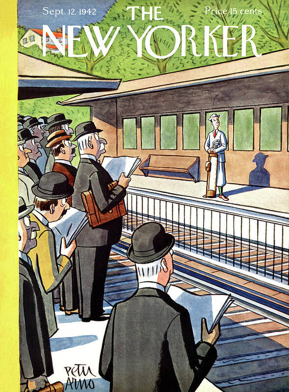 Train Poster featuring the painting New Yorker September 12, 1942 by Peter Arno