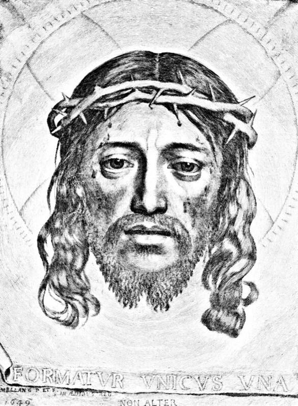 Sudarium Of Saint Veronica Poster featuring the drawing Veil of Saint Veronica Engraving by  