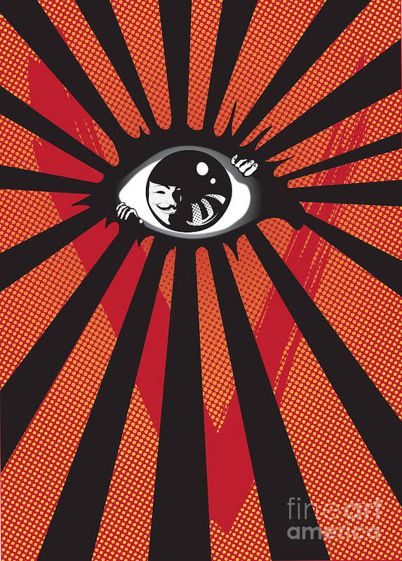 Eyes Poster featuring the digital art Vendetta2 eyeball by Sassan Filsoof